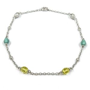 Judith Ripka 925 Sterling Turquoise, Lemon Quartz and Cubic Zirconia Necklace
